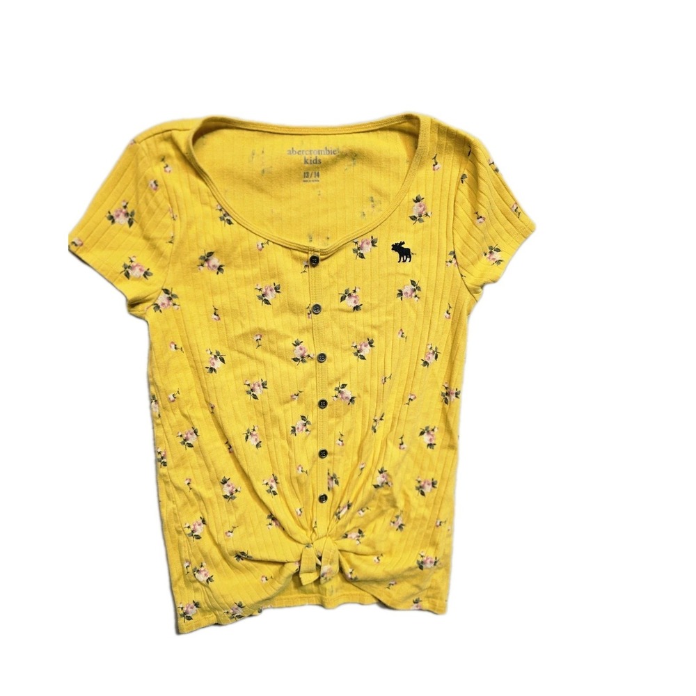 Abercrombie Fitch Girls Tshirt‎  Yellow  Floral  13-14